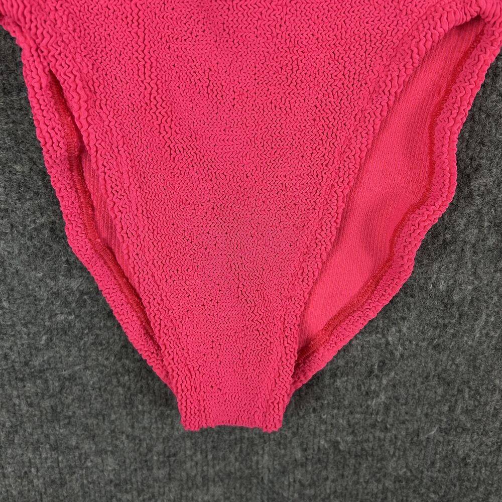 Hunza G Swimsuit One Size Square Neck Hot Pink Stretchy Beach Pool Cruise Chic - Picture 7 of 14